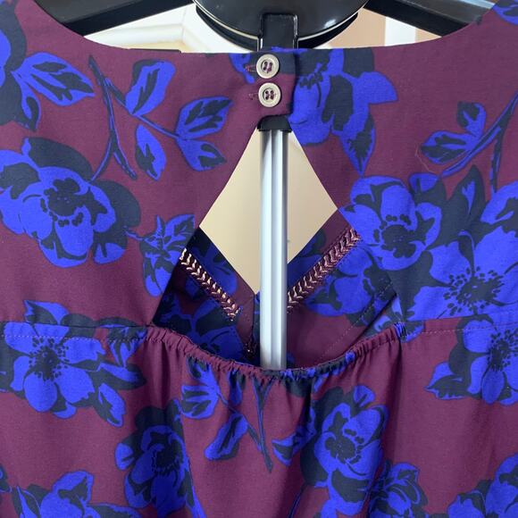41 Hawthorn Long Sleeve Blouse 1x Burgandy Blue Floral - Picture 4 of 6